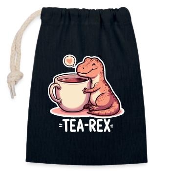 Thé Rex Thé Rex Cadeau de buveur de thé - Sac cadeau en coton avec cordon (14 x 20 cm) - bleu marine - Devant