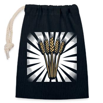 5 Wheat Ears Highlight Gold - Closable cotton gift bag (14x20cm) - navy - Front
