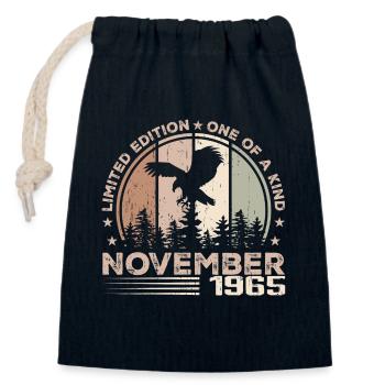 Incomparable since November 1965 59 Anniversary - Closable cotton gift bag (14x20cm) - navy - Front