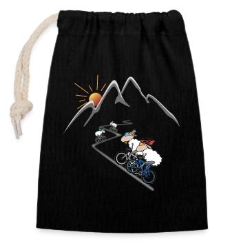 Cycling - Closable cotton gift bag (14x20cm) - black - Front