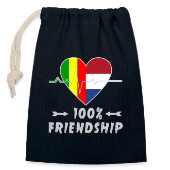 Mali und Niederlande 100% Freundschaft - Verschließbarer Geschenkbeutel aus Baumwolle (14x20cm) - Navy - Vorne