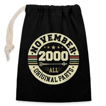 Vintage November 2000 - Birthday November 2000 - Closable cotton gift bag (14x20cm) - black - Front