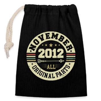 Millésime Novembre 2012 - Anniversaire Novembre 2012 - Sac cadeau en coton avec cordon (14 x 20 cm) - noir - Devant