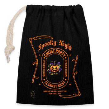 Halloween Skull Funny spooky T-shirt mit sense - Verschließbarer Geschenkbeutel aus Baumwolle (14x20cm) - Schwarz - Vorne