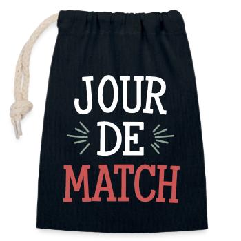 Jour de match - Sac cadeau en coton avec cordon (14 x 20 cm) - bleu marine - Devant