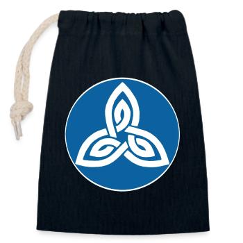 Fleur celte bleu - Sac cadeau en coton avec cordon (14 x 20 cm) - bleu marine - Devant
