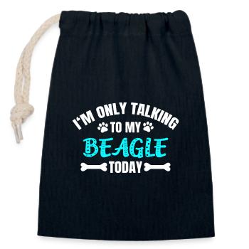 Beagle - Verschließbarer Geschenkbeutel aus Baumwolle (14x20cm) - Navy - Vorne