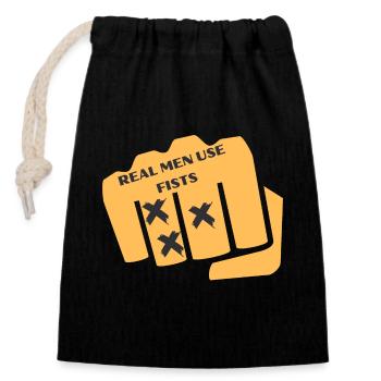 Graphique de la carte des poings - Sac cadeau en coton avec cordon (14 x 20 cm) - noir - Devant