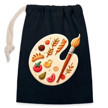 Kulinarische Palette Food Art auf Leinwand - Verschließbarer Geschenkbeutel aus Baumwolle (14x20cm) - Navy - Vorne