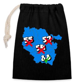 Région Lorraine - Sac cadeau en coton avec cordon (14 x 20 cm) - noir - Devant