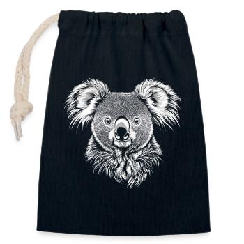 Koala Portrait Koala Bear Australia Animals - Closable cotton gift bag (14x20cm) - navy - Front