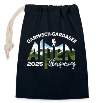 Alpenüberquerung 2025, Garmisch Gardasee, Wandern - Verschließbarer Geschenkbeutel aus Baumwolle (14x20cm) - Navy - Vorne