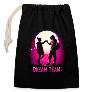 Mère et fille cool dream team cadeau d’équipe - Sac cadeau en coton avec cordon (14 x 20 cm) - noir - Devant