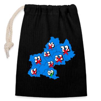 Région Midi-Pyrénées - Sac cadeau en coton avec cordon (14 x 20 cm) - noir - Devant