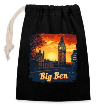 Panoramic view of Big Ben - Closable cotton gift bag (14x20cm) - black - Front