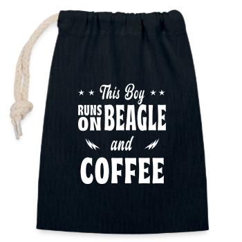 Dieser Junge Beagle Kaffee Design - Verschließbarer Geschenkbeutel aus Baumwolle (14x20cm) - Navy - Vorne