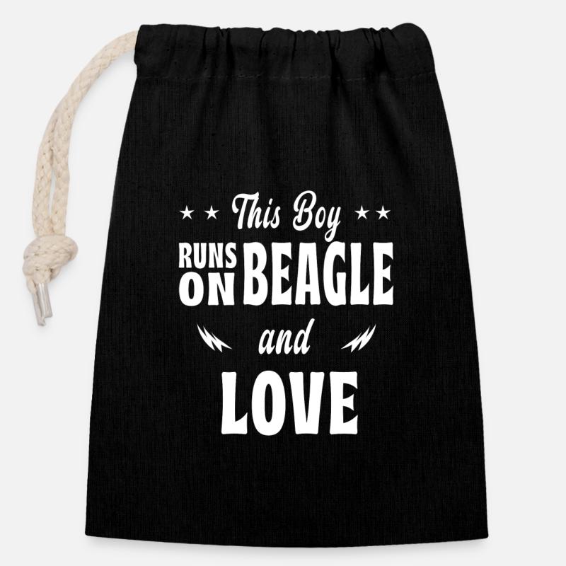 Dieser Junge Beagle Design - Verschließbarer Geschenkbeutel aus Baumwolle (14x20cm) - Schwarz