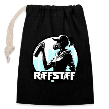 Sprayer Girl Graffiti Tag Sk8 Skate - raffstaff ® - Verschließbarer Geschenkbeutel aus Baumwolle (14x20cm) - Schwarz - Vorne