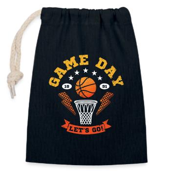 Game Day Basketball - Closable cotton gift bag (14x20cm) - navy - Front
