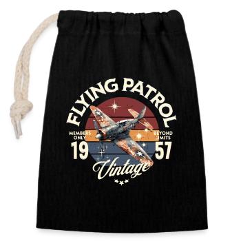 Vintage Patriot Aviator - Closable cotton gift bag (14x20cm) - black - Front