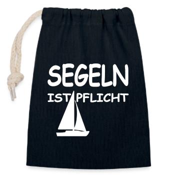Segeln  - Verschließbarer Geschenkbeutel aus Baumwolle (14x20cm) - Navy - Vorne