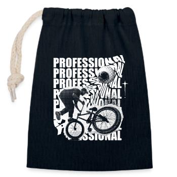 BMX Stunt Professional – Freestyle urbain - Sac cadeau en coton avec cordon (14 x 20 cm) - bleu marine - Devant