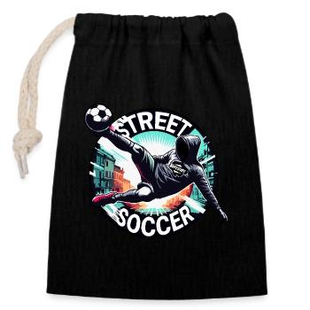 Street Soccer Soccer Cool Graffiti - raffstaff ® - Closable cotton gift bag (14x20cm) - black - Front