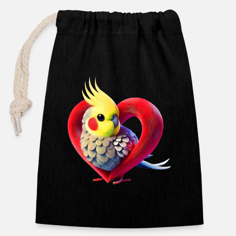 Nymphe (01) - Sac cadeau en coton avec cordon (14 x 20 cm) - noir