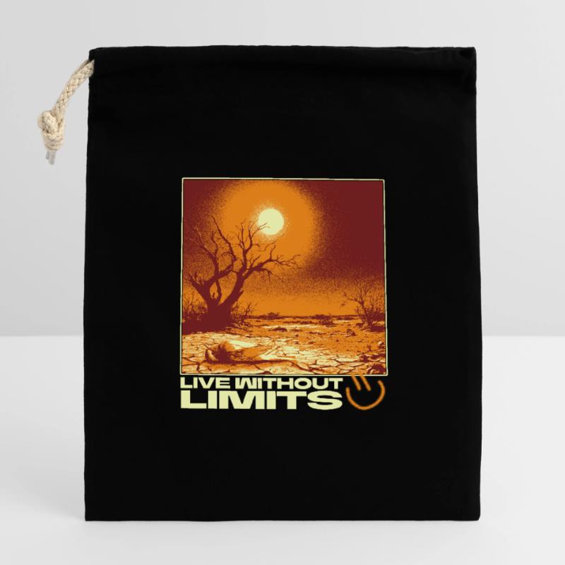 Live Without Limits – Surreal Desert Scene Verschließbarer Geschenkbeutel aus Baumwolle (14x20cm)