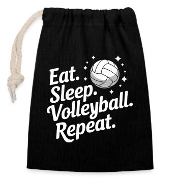 Volleyball Players Beach Volleyball Volleyball Players - Closable cotton gift bag (14x20cm) - black - Front