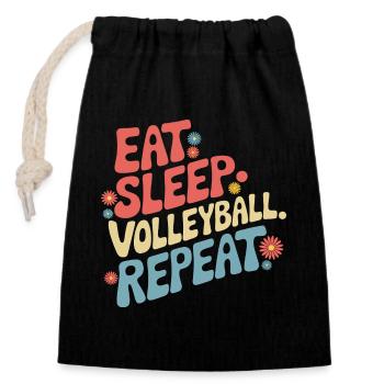 Volleyball Players Beach Volleyball Volleyball Players - Closable cotton gift bag (14x20cm) - black - Front