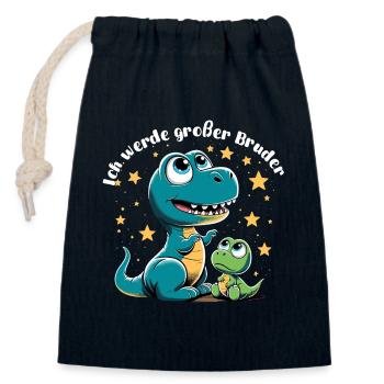 T-Rex Baby Dino Großer Bruder Dinobaby Geschenk - Verschließbarer Geschenkbeutel aus Baumwolle (14x20cm) - Navy - Vorne