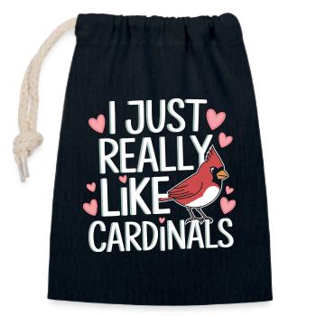 Cardinal Red Cardinal Vogel Red Cardinal - Closable cotton gift bag (14x20cm) - navy - Front