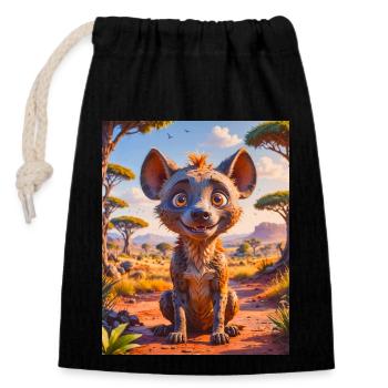 Super süße afrikanische Tiere – Harpyie - Verschließbarer Geschenkbeutel aus Baumwolle (14x20cm) - Schwarz - Vorne