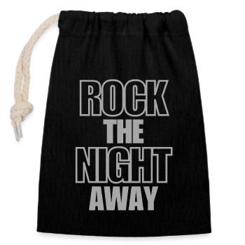 Rock The Night Away - Verschließbarer Geschenkbeutel aus Baumwolle (14x20cm) - Schwarz - Vorne