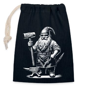 Blacksmith - Closable cotton gift bag (14x20cm) - navy - Front