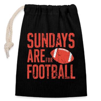 Sundays Are for Football American Football - Verschließbarer Geschenkbeutel aus Baumwolle (14x20cm) - Schwarz - Vorne
