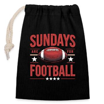 Sundays Are for Football American Football - Verschließbarer Geschenkbeutel aus Baumwolle (14x20cm) - Schwarz - Vorne