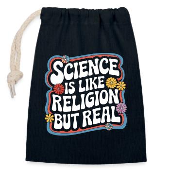 Atheism, Atheist, Anti-Religion, Agnostic - Closable cotton gift bag (14x20cm) - navy - Front