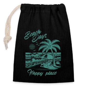 Paradise – Tropical Escape - Verschließbarer Geschenkbeutel aus Baumwolle (14x20cm) - Schwarz - Vorne