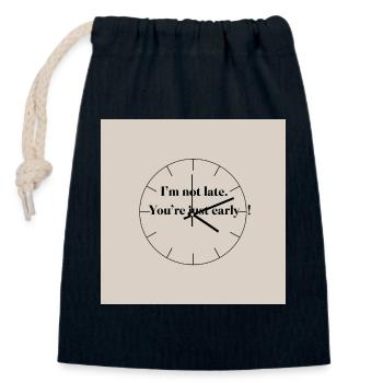 Ich bin nicht zu spät - Du bist einfach zu früh - Verschließbarer Geschenkbeutel aus Baumwolle (14x20cm) - Navy - Vorne
