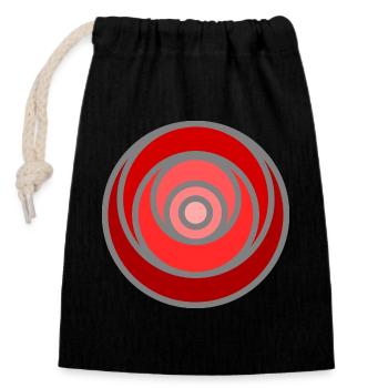 Graphic No. 7 - Closable cotton gift bag (14x20cm) - black - Front