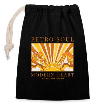 Retro Soul California Dreamer - Closable cotton gift bag (14x20cm) - black - Front