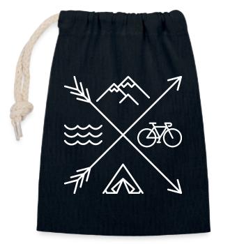 Bergcamping Abenteuer Design - Verschließbarer Geschenkbeutel aus Baumwolle (14x20cm) - Navy - Vorne