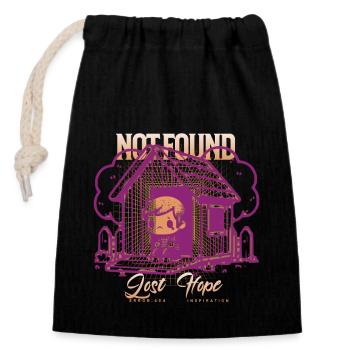 Erreur 404_ Motivation introuvable - Sac cadeau en coton avec cordon (14 x 20 cm) - noir - Devant