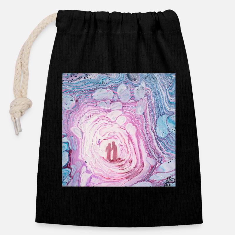 Mystical place - Closable cotton gift bag (14x20cm) - black