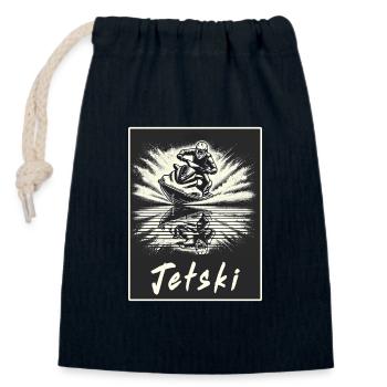 Jet Ski Vintage Style - Closable cotton gift bag (14x20cm) - navy - Front