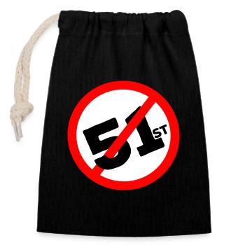 51st State No Way - Closable cotton gift bag (14x20cm) - black - Front