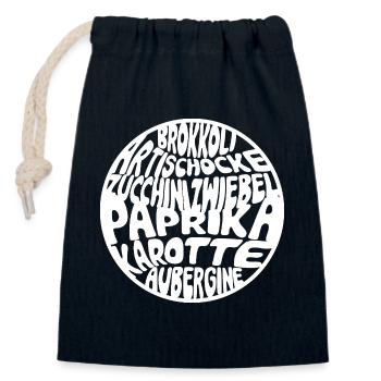 Soupe de légumes - Sac cadeau en coton avec cordon (14 x 20 cm) - bleu marine - Devant
