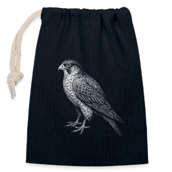 Ein Falke - Verschließbarer Geschenkbeutel aus Baumwolle (14x20cm) - Navy - Vorne